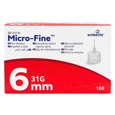 Embecta Micro-Fine Plus Aiguille Insuline 31G/6mm Boite 100 Pieces