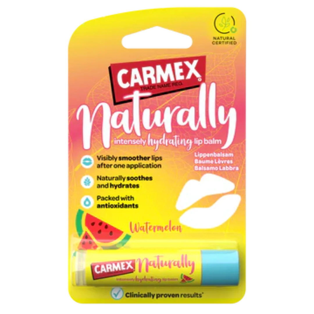 Carmex Naturally Watermelon Stick 4.25 g – Baume à Lèvres Naturel Hydratant