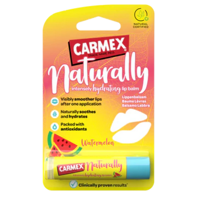 Carmex Naturally Watermelon Stick 4.25 g – Baume à Lèvres Naturel Hydratant