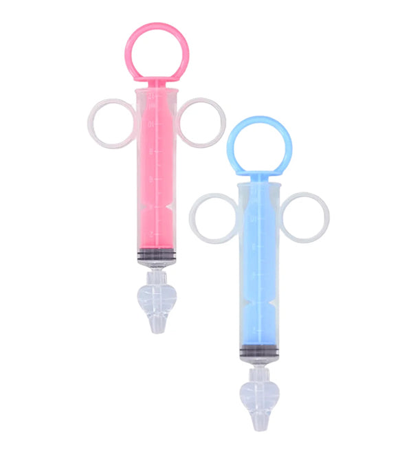 L2N Pharma Lot de 2 Seringues Bébé pour Lavage Nasal à anneaux Colorés