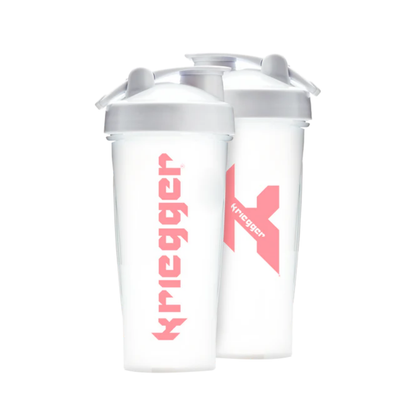 Shaker Krïegger 600 ml Blanc & Rose – Shaker Sport Pratique & Étanche