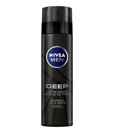 NIVEA MEN Gel à Raser Deep 200ml – Clean Shave au Charbon Actif