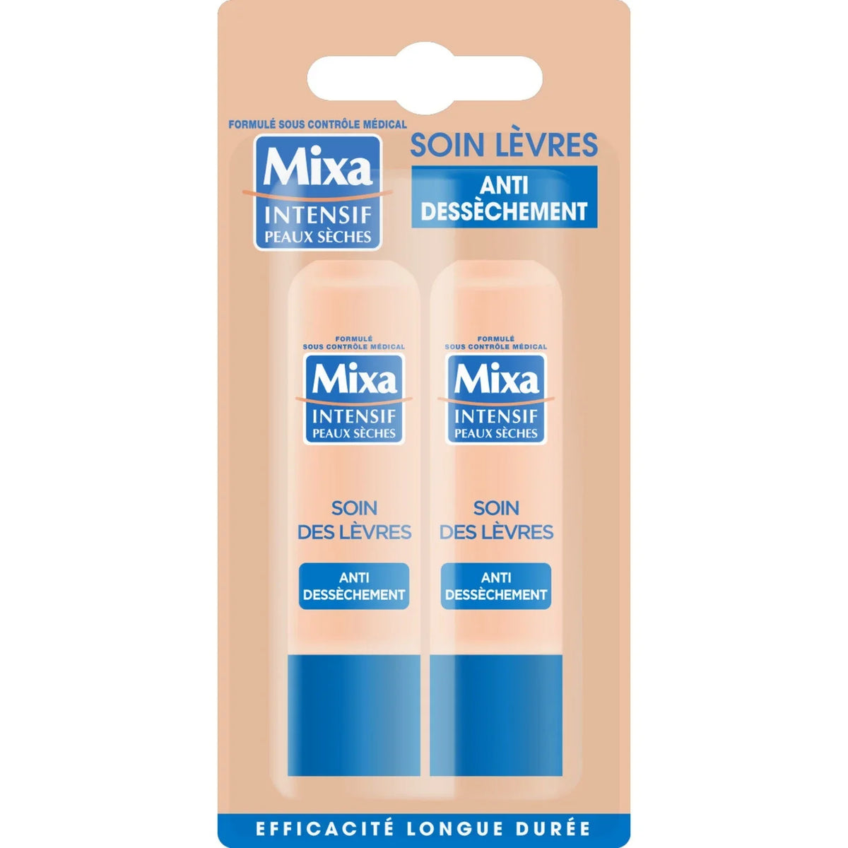 Mixa INTENSIF Soin pour Lèvres Anti-dessèchement 2×4.7ml