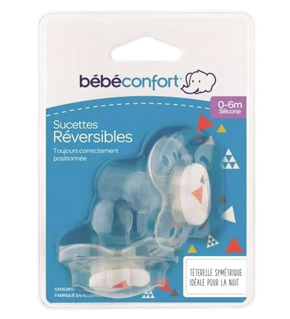 Bebe Confort – Sucettes réversibles en silicone (x2) – Gris (0-6M +)