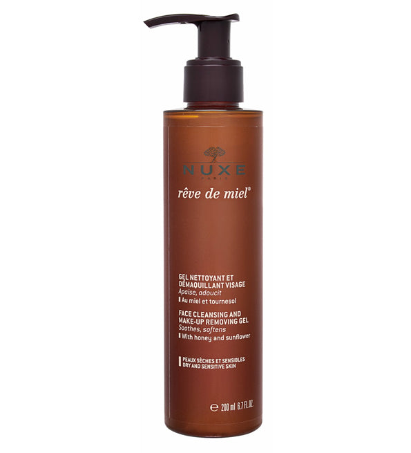 Nuxe Rêve de miel Gel nettoyant et démaquillant visage – 200 ml