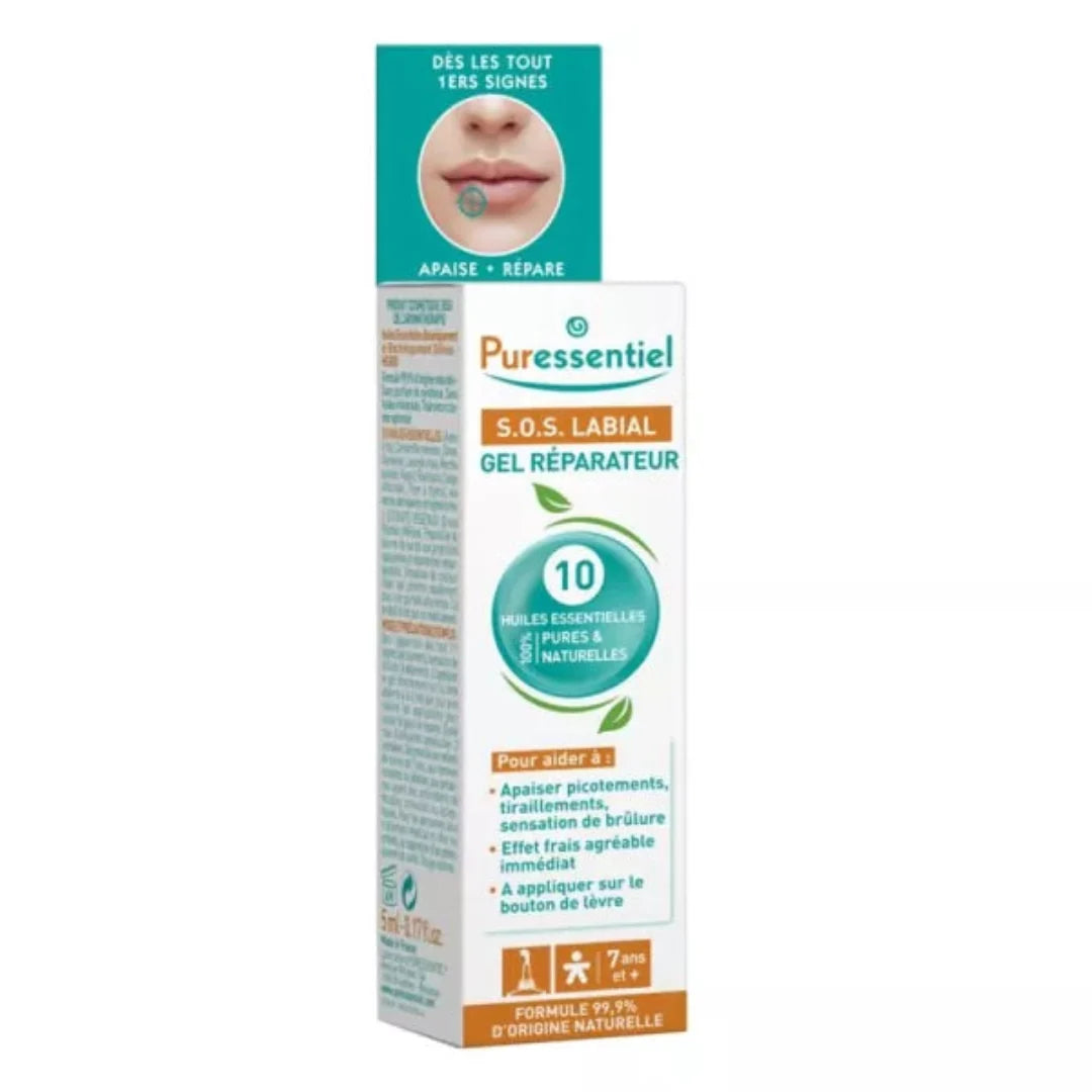 PURESSENTIEL SOS Labial Gel Réparateur Lèvres - 10 Huiles
