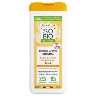 SO BiO DOUCHE CREME SURGAS AU BEURRE DE KARITE BIO NOURRIT 650 ML