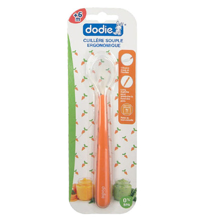 Dodie – Cuillère longue souple ergonomique (6M+)