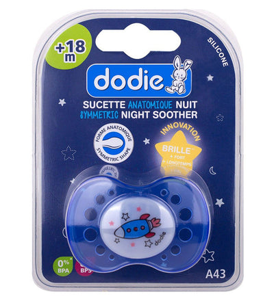 Dodie – Sucette forme anatomique silicone nuit (18M +) N°43