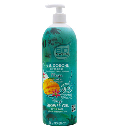 Bio Seasons – Gel douche Extra Doux à la mangue – (Pompe 1L)
