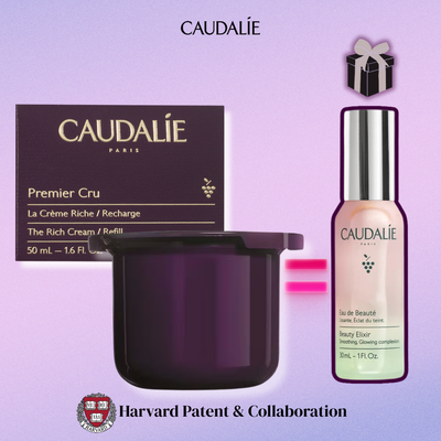 CAUDALIE Premier Cru – La Crème Riche Recharge – 50 ml + Eau de Beauté  30ML OFFERTE
