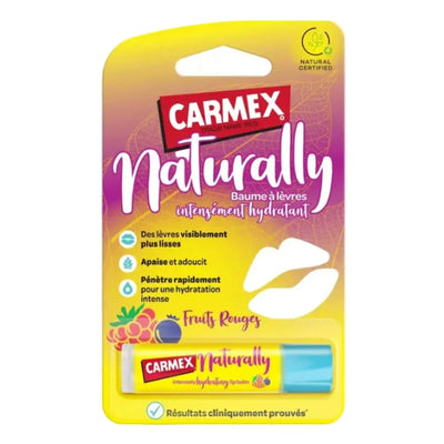 Carmex Naturally Fruits Rouges 4,25 g – Baume à Lèvres Naturel Hydratant