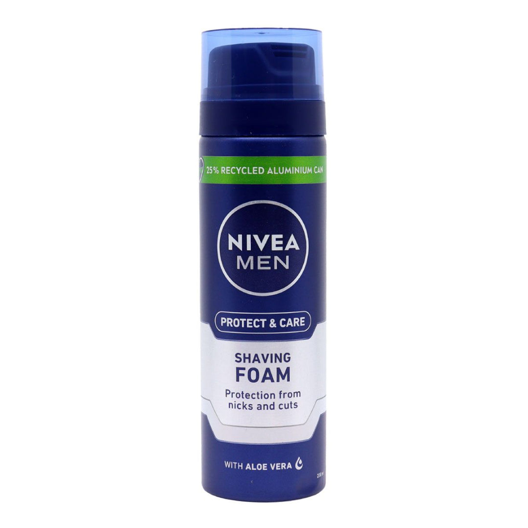 NIVEA MEN Mousse à Raser Hydratante Protect & Care 200ml – Confort, Douceur & Protection de la Peau