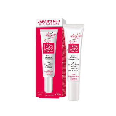 Hada Labo Tokyo Crème Contour des Yeux et Lèvres Jour et Nuit Anti-Âge 15 ml