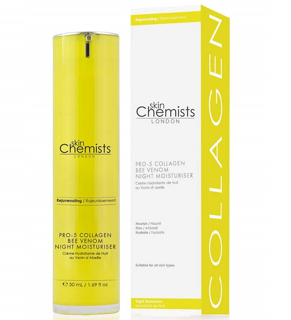 Skin Chemists Crème Hydratante de Nuit au Collagène et au Venin d’Abeille Pro-5 50ml