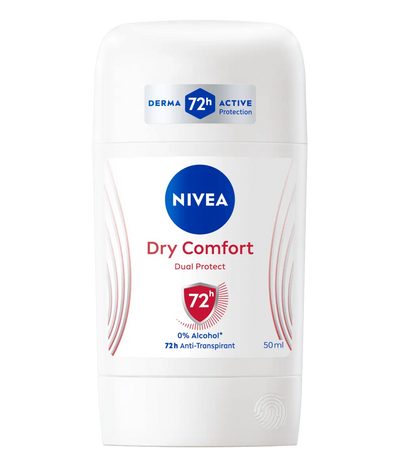 NIVEA Déodorant Stick Femme 72h Dry Comfort 50ml – Protection Anti-Transpirante Longue Durée