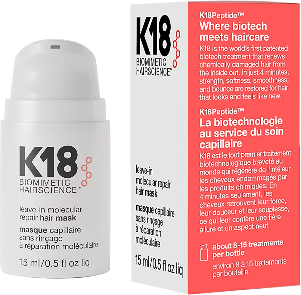 K18 Biomimetic Hairscience Leave-In Molecular Repair Hair Mask, 15ml