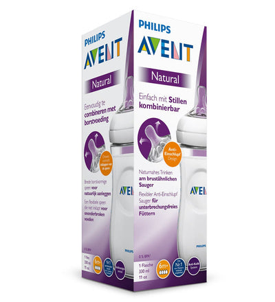 Avent – SCF036/17 – Biberon Natural 330 ml – 6 mois et + (Débit Rapide