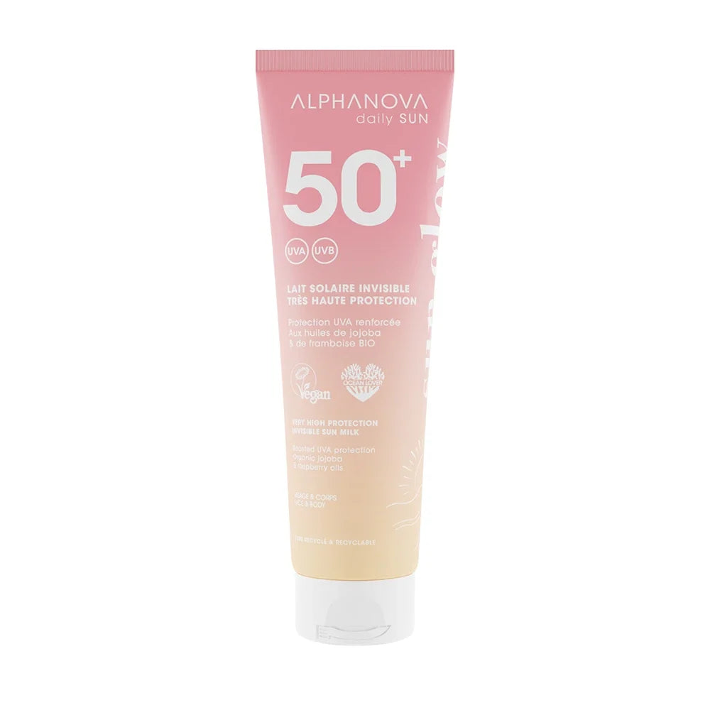 Alphanova Daily Sun SPF 50+ Lait Solaire Invisible Sun Glow 150 ml