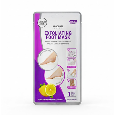 Absolute New York Exfolianting Foot Mask Citrus Lemon Grapefruit Green Tea