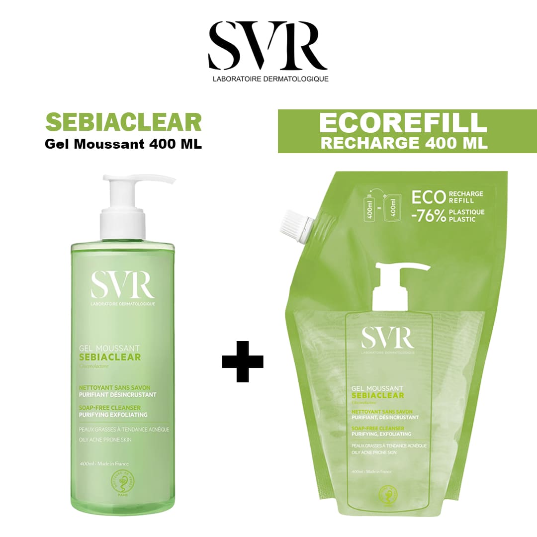 Svr Sebiaclear Gel Moussant 400 ml + Éco-Recharge 400 ml