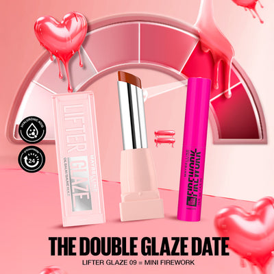 Maybelline New York LIFTER GLAZE Baume Huile Hydratant 009 LATTE CRUSH - Mini Mascara Firework OFFERTE