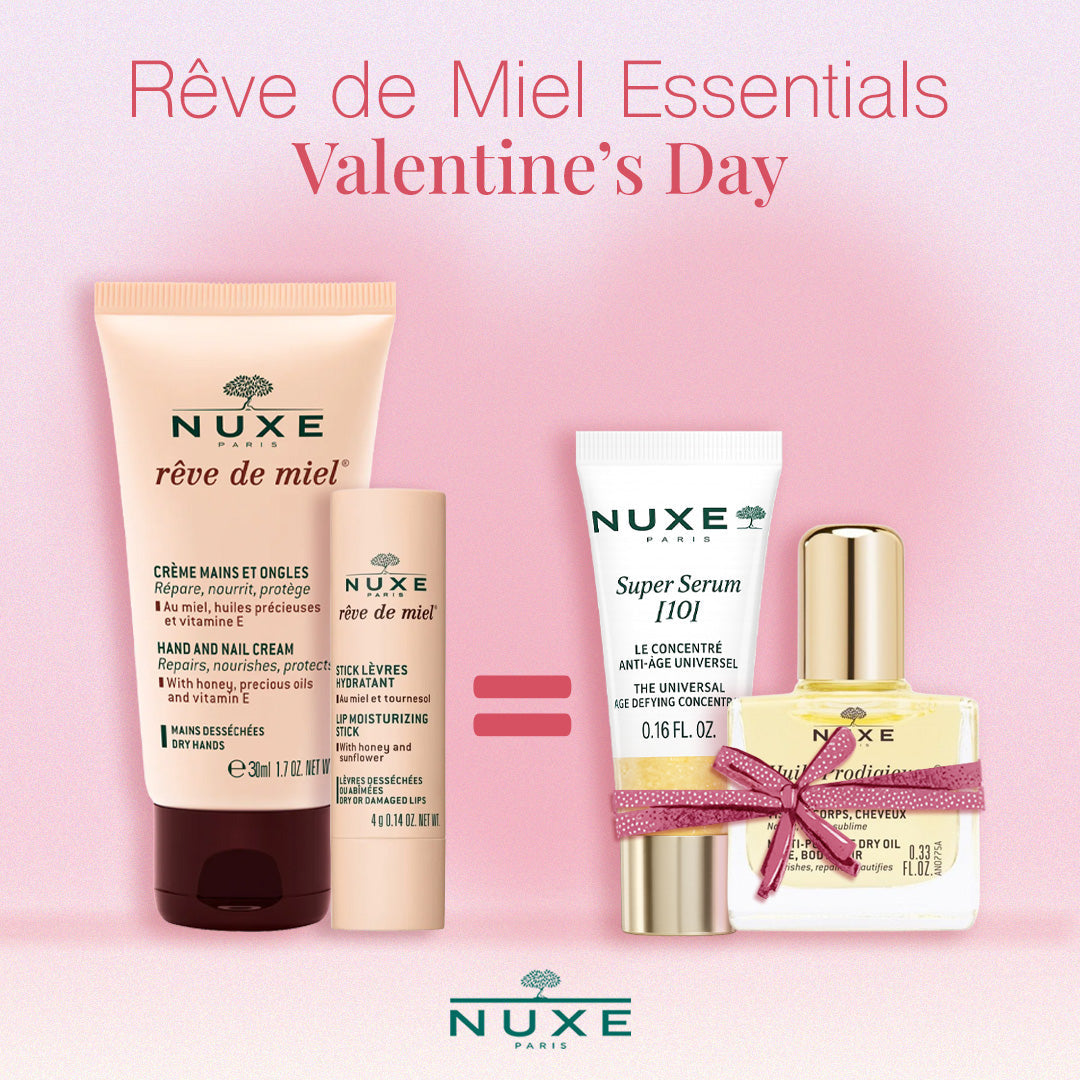 Nuxe Reve De Miel Crème Mains Et Ongles 30 ml+ Stick Lèvres 4G - Super Serum 5Ml + Huile Prodigieuse 10 ml Offerts