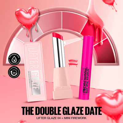 Maybelline New York LIFTER GLAZE Baume Huile Hydratant 004 CHERRY SWIR - Mini Mascara Firework OFFERTE