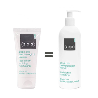 Ziaja Med Creme Visage Atopic Hydratante 50 ml= Emulsion Hydratant 400 ml
