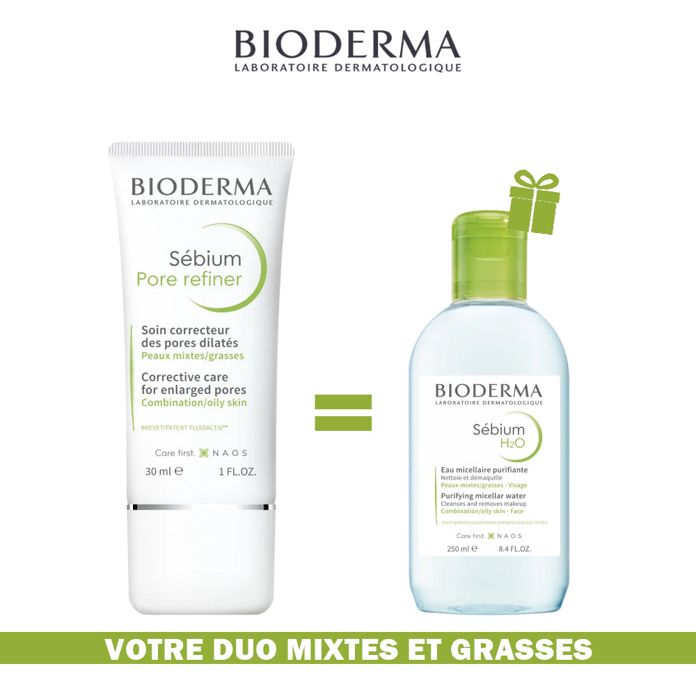 Bioderma Sébium Pore refiner 30 ml - H2O Micellaire 250 ml Offerte