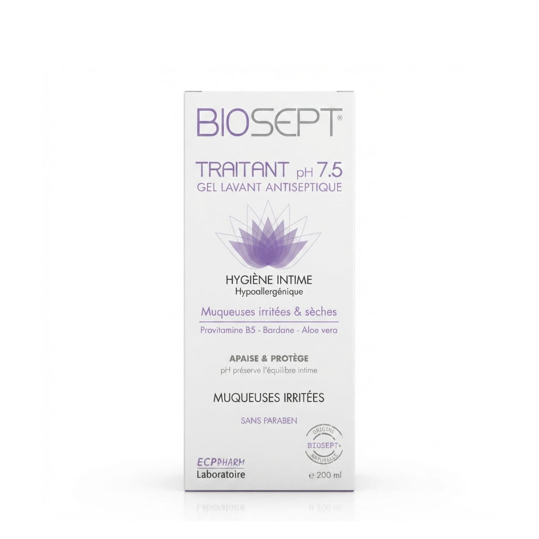 BIOSEPT TRAITANT PH 7.5 GEL LAVANT ANTISEPTIQUE HYGIENE INTIME