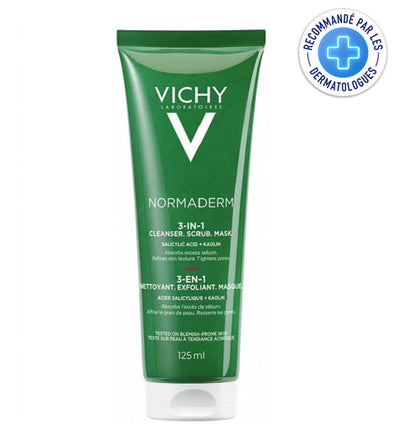 Vichy Normaderm 3 en 1 Exfoliant + Nettoyant + Masque – 125 ml