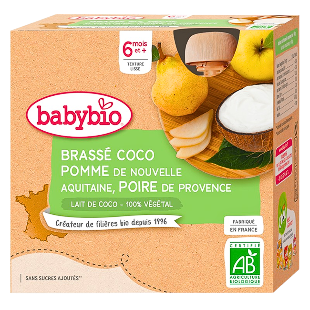 Babybio Gourde Brasse Coco Pomme Poire 4x85g