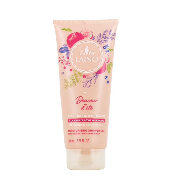 Laino gel douche au puple de peche blanche 200ml