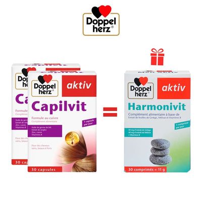 Doppel Herz Pack Activ Pack 2 Capilvit + 1 Harmonivit Offert