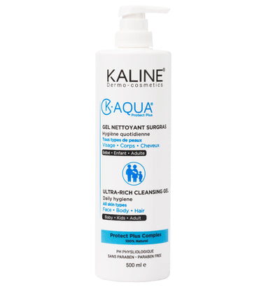 KALINE K-Aqua Gel Nettoyant Surgras 500ml – Nettoyant doux visage, corps et cheveux