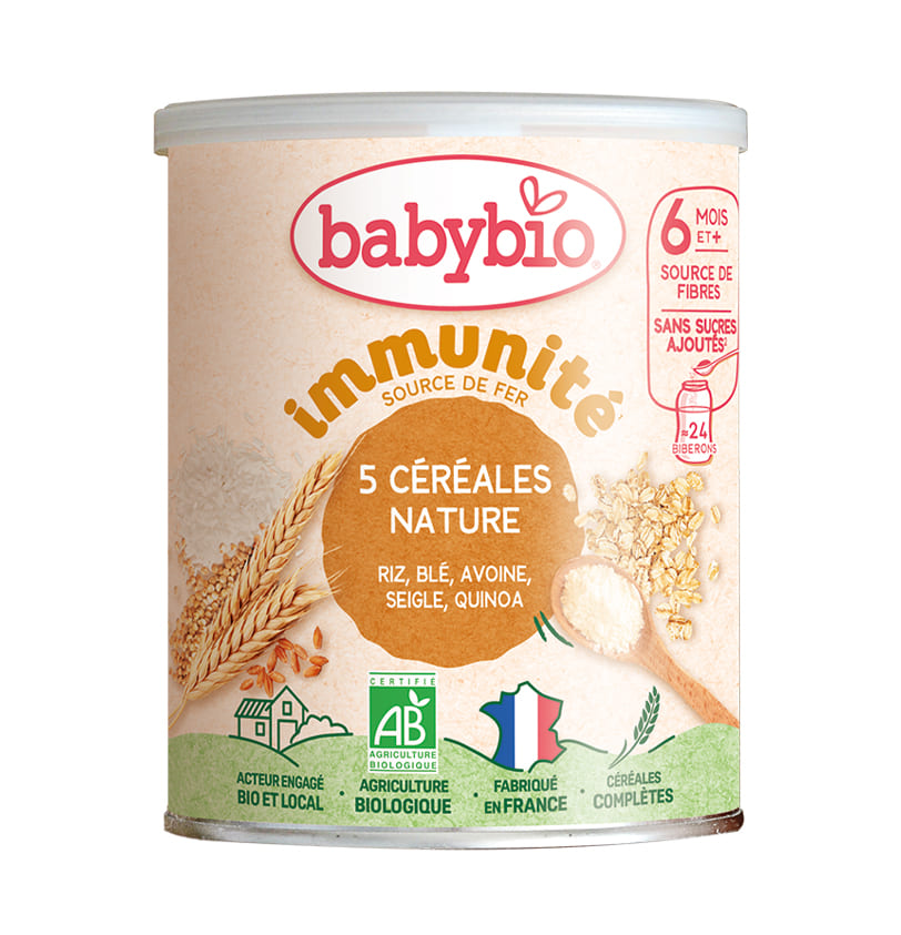 Babybio 5 Cereales Nature Ble Avoine Riz Seigle Quinoa 6 Mois Et + 200G