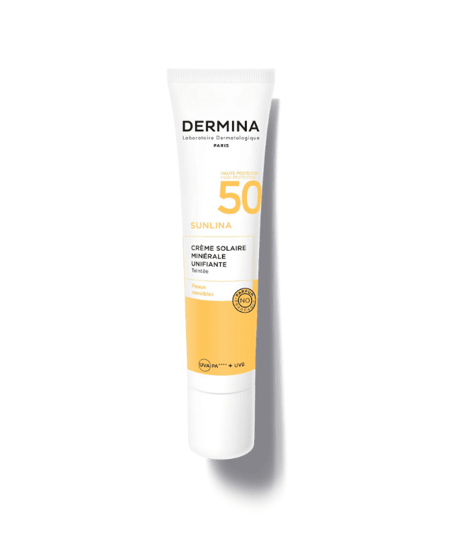 Dermina - Sunlina - Crème Solaire Minéral Unifiante SPF50 40ml