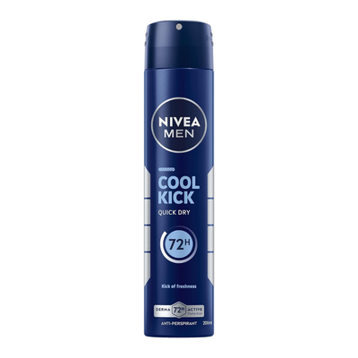 NIVEA MEN Déodorant Spray Cool Kick 72h 200ml – Fraîcheur Intense & Protection Anti-Transpirante Longue Durée