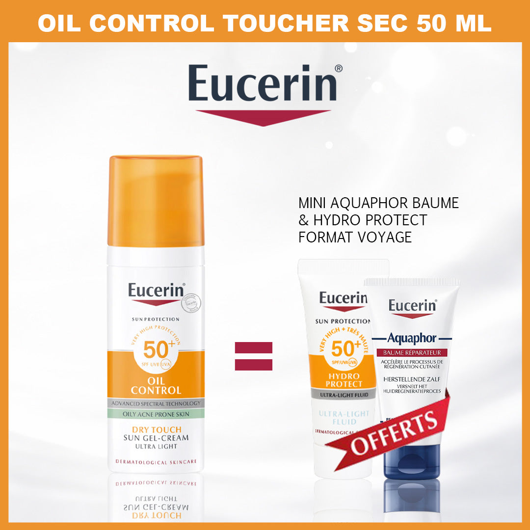Eucerin Sun Protection Oil Control Gel-Crème Spf50+ 50 ml - Aquaphor 4Ml + Hydro Protect 5Ml Offerts