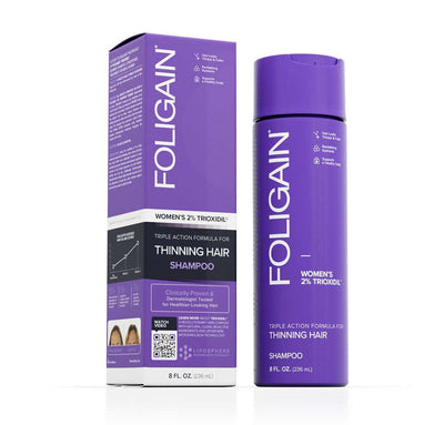 FOLIGAIN Shampoo triple action pour cheveux clairsemés pour femmes avec 2% de Trioxidil
