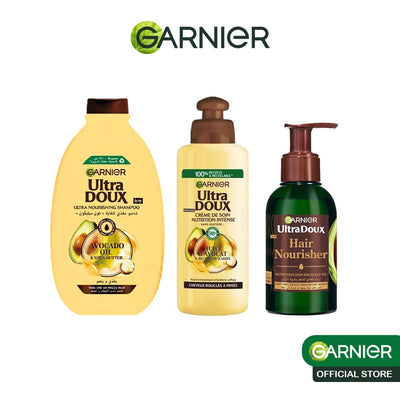Garnier Routine Avocat Coffret – Oil Serum + Shampooing 200ml + soin sans rincage 200ml