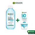 GARNIER Solution Micellaire ANTI ACNE 400ml + Super UV Serum Sunscreen SPF50+ PA++++ – Peaux à Imperfections & Anti-Acné