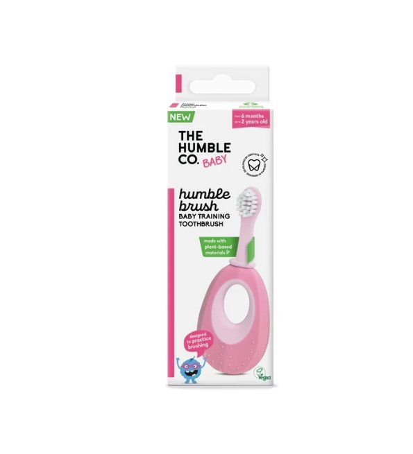 HUMBLE BROSSE A DENTS ROSE POUR BEBES A BASE DE PLANTES