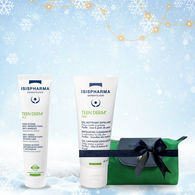 Pack ISISPHARMA  Teen Derm A.Z anti-imperfections 30ml  - Teen Derm Gel Nettoyant Exfoliant 40ml+ Trousse offerts