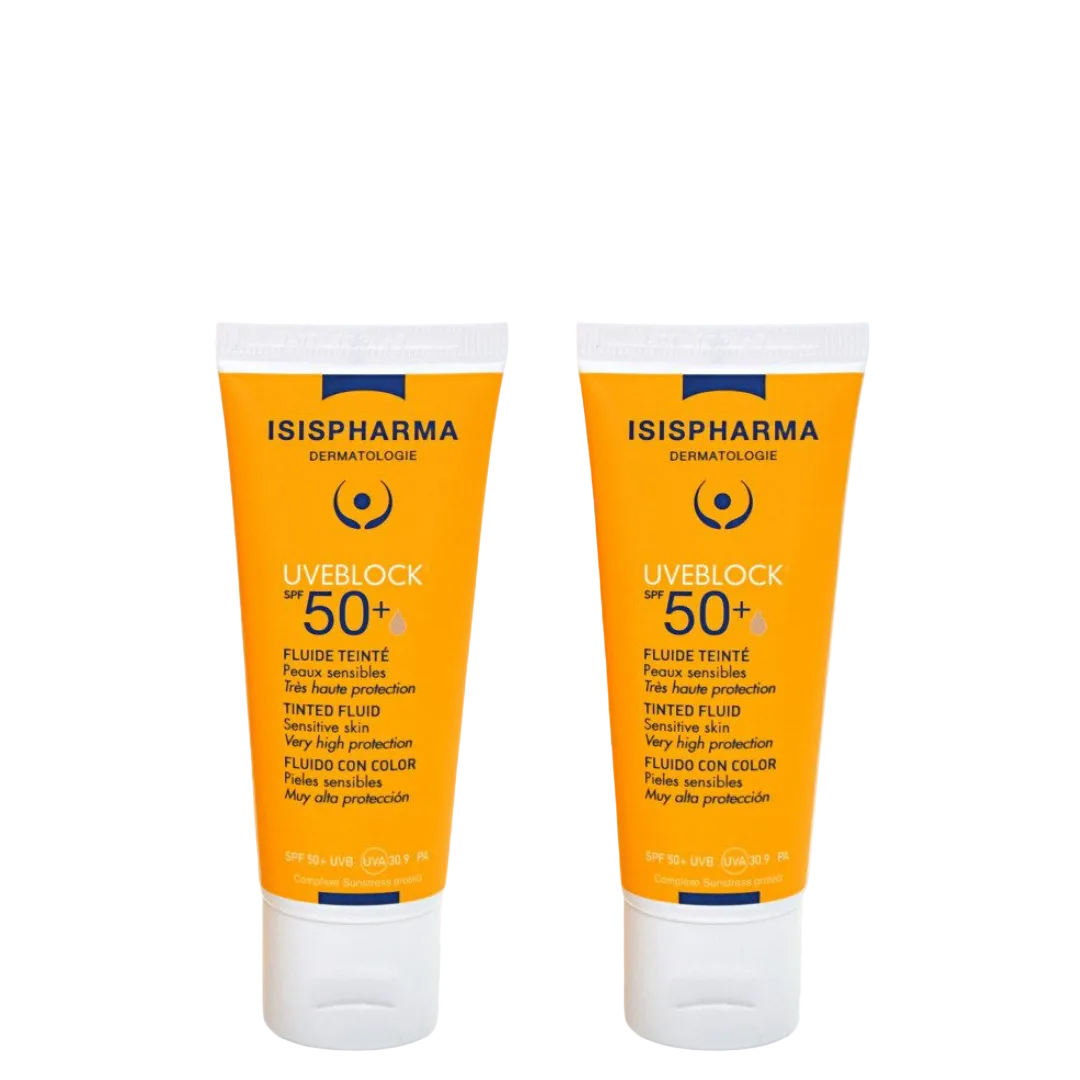 Pack Promo ISISPHARMA Uveblock Fluide Teinté SPF50+ Claire x2 (Offre Promotionnelle)