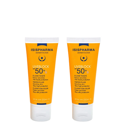 Pack Promo ISISPHARMA Uveblock Fluide Teinté SPF50+ Claire x2 (Offre Promotionnelle)