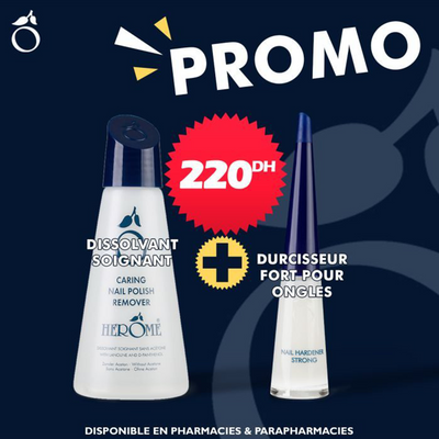 Herome Pack Durcisseur Fort Pour Ongles + Dissolvant Soignant