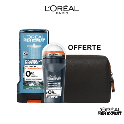 L'Oréal Paris Men Expert Routine Roll On Magnésium + Gel Douche Sans Alcool Trousse Offerte