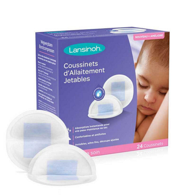 Lansinoh Coussinets d’allaitement jetable Blue Lock – 24 unités